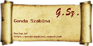 Gonda Szabina névjegykártya